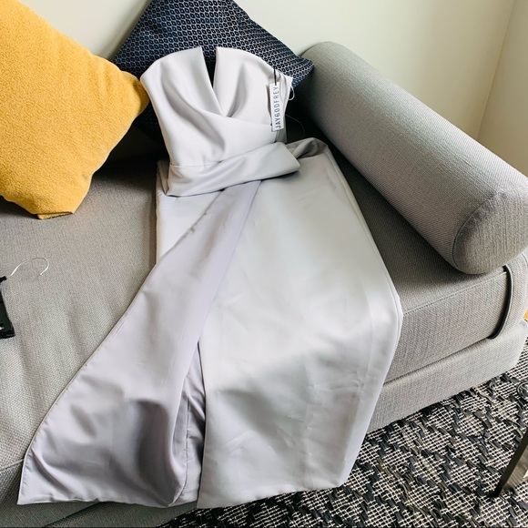 jay godfrey darcy gown in silver size 2 - Picture 8 of 8